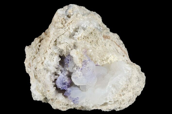 1.8" Purple Fluorite & Chalcedony Geode Section - Fluorescent!